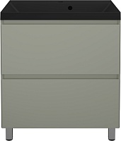 Style Line Тумба с кварцевой раковиной антрацит Манхэттен 70 Plus эмаль олива матовая